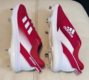 Adidas Icon cleats-Baseball-New-Red/White-Size 12-laces not included